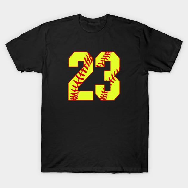 Fastpitch Softball Number 23 #23 Softball Shirt Jersey Uniform Favorite Player Biggest Fan T-Shirt by TeeCreations